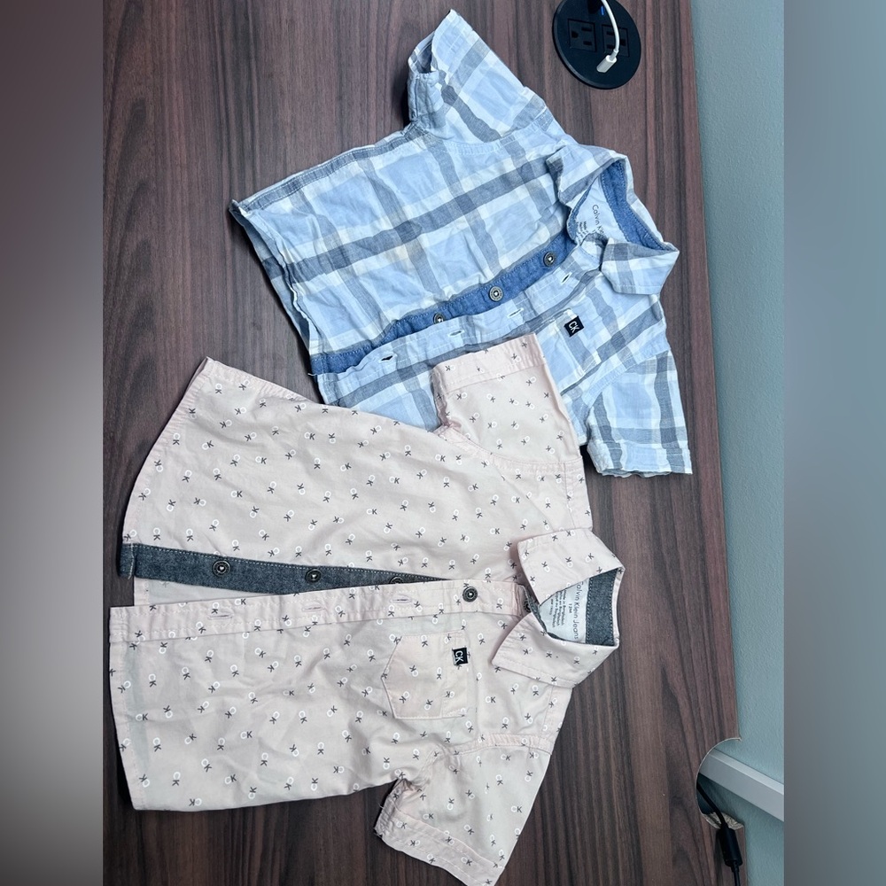 12 months old boys 2 button down CK  shirts